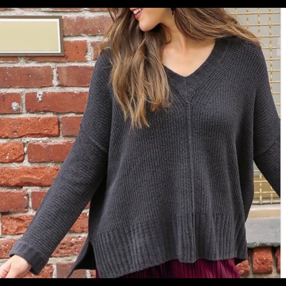 Umgee Heart Print Crew Neck Sweater